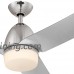 Westinghouse 7800100 Delancey Two-Light Three-Blade Indoor DC Motor Ceiling Fan with Opal Frosted Glass  52-Inch  Brushed Chrome Finish - B00JO17YGE